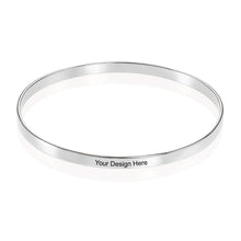 Cargar imagen en el visor de la galería, Pulsera Rígida Grabada / Bracelete de Plata 925 / Cobre Chapada de Oro / Oro Rosa de 18k S0025 Personalizada con Texto Nombre
