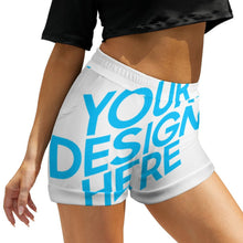 Cargar imagen en el visor de la galería, Pantalones cortos Shorts deportivos suaves para mujeres DP Personalizados con Impresión Completa de una imagen con Foto Logo Patrón Texto
