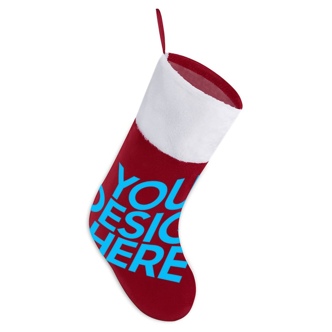 Calcetines de Navidad de Poliéster con Diseño Personalizado de Tu Texto o Imagen Online