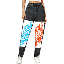 Cargar imagen en el visor de la galería, Jeans harem elásticos cintura alta 9037 (múltiples imágenes opcionales) personalizados con foto, texto o logo
