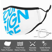 Cargar imagen en el visor de la galería, Máscara Mascarilla Transpirable con Filtro de Poliéster con Diseño Personalizado de Tus Patrones o Textos
