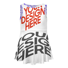 Cargar imagen en el visor de la galería, Vestido de niña F12Q vestido de jersey sin mangas personalizado con patrón foto texto (impresión de imágenes múltiples)

