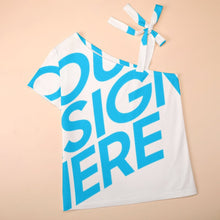 Cargar imagen en el visor de la galería, Mangas cortas para mujer con lazo en una sola bandolera , ZT NZ2205191 (imagen única) personalizada con foto, texto o logo
