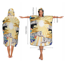 Cargar imagen en el visor de la galería, Poncho Toalla de Playa con Capucha Suave para Mujer Hombre NZ158 Personalizada con Impresión Completa con Foto Logo Patrón Texto
