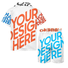 Cargar imagen en el visor de la galería, Conjunto playero de manga corta y shorts para niño (2 piezas) A27TZ personalizado con patrón texto nombre (impresión de imágenes múltiples)

