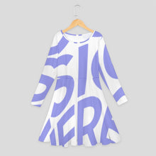 Cargar imagen en el visor de la galería, Vestido Lindo con Volante y Estampado de Manga Larga Cuello Redondo para Otoño Invierno para Niña Chica CRQ Personalizado Impresion Completa de Una Imagen con Foto Logo Patrón Texto
