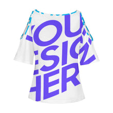 Cargar imagen en el visor de la galería, Camiseta sexy de talla grande manga media con hombros descubiertos AVT Personalizada con Impresión Completa de múltiples imágenes con Foto Logo Patrón Texto

