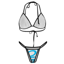 Cargar imagen en el visor de la galería, Traje de baño conjunto de bikini triangular push-up para mujer 2 piezas J195D57 con sujetador de cordones personalizado con foto patrón texto (impresión de imagen única)
