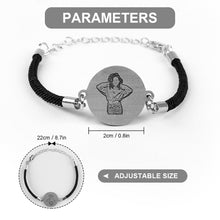 Cargar imagen en el visor de la galería, Pulsera con Colgante Redondo Grabado con Fotos Patrones SS1407052 Personalizada con Texto Nombre Letra Imagen Foto
