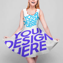 Cargar imagen en el visor de la galería, Vestido sin Mangas con Cuello Redondo y Dobladillo Grande Empalme para mujer TQ NZ2202055 Personalizado de múltiples imágenes con impresión completa con Foto Logo Patrón Texto
