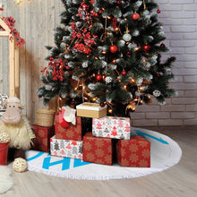 Cargar imagen en el visor de la galería, Falda para Árbol de Navidad (Cordón de Borlas) con Diseño Personalizado con Tus Patrones o Fotos
