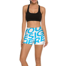 Cargar imagen en el visor de la galería, Pantalones Cortos de Yoga Cintura alta Leggings de Entrenamiento Ejercicio para mujer FS0813007 Personalizados con Impresión Completa con Foto Logo Patrón Texto
