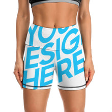 Cargar imagen en el visor de la galería, Pantalones Cortos de Yoga Mallas Deportivas Fitness Entrenamiento Cintura Alta para Mujer Y10A con Diseño Personalizados con Impresión Completa de una imagen con Foto Logo Patrón Texto
