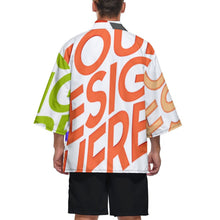 Cargar imagen en el visor de la galería, Kimono chaqueta top cárdigan camisa japonesa retro con manga 3/4 para hombre ZS904 personalizado con foto patrón texto (impresión de imágenes múltiples)
