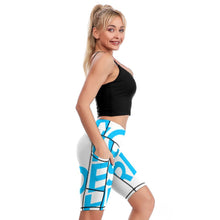 Cargar imagen en el visor de la galería, Pantalones de Yoga 1/2 Bolsillo Leggings de Yoga Cintura Alta para Mujer Y011B Personalizados con Impresión Completa de una imagen con Foto Logo Patrón Texto
