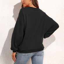 Cargar imagen en el visor de la galería, Sudadera para mujer con mangas abullonadas de vellón holgada con cuello redondo y hombros caídos  casual NZ2205185 D85 Personalizada con Foto, Texto o Logo
