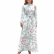 Cargar imagen en el visor de la galería, Vestido largo de cintura elástica elegante de moda para mujer XQ Personalizado con Impresión Completa de una imagen con Foto Logo Patrón Texto
